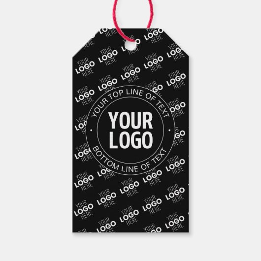 Uw Logo &  tekst met Logo Pattern Cadeaulabel (Voorkant)