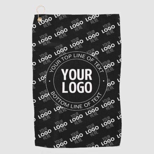 Uw Logo & tekst met Logo Pattern Golfhanddoek (Voorkant)