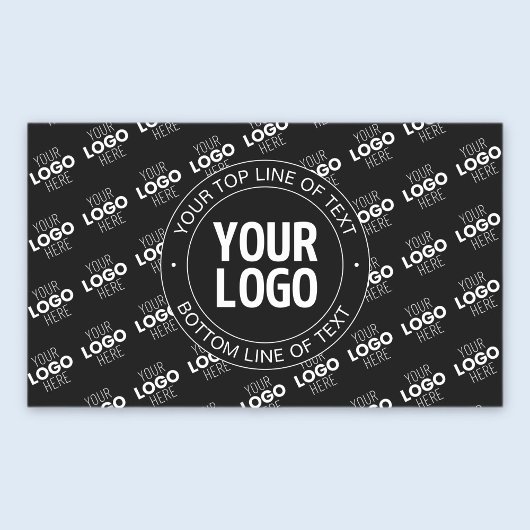 Uw Logo &  tekst met Logo Pattern Rechthoekige Sticker