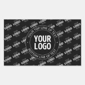 Uw Logo &  tekst met Logo Pattern Rechthoekige Sticker (Voorkant)