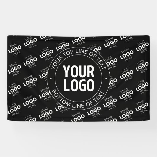 Uw Logo &  tekst met Logo Pattern Spandoek (Horizontaal)