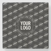 Uw Logo & tekst met Logo Pattern Stenen Onderzetter (Voorkant)