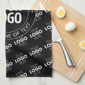 Uw Logo &  tekst met Logo Pattern Theedoek (Quarter Fold)