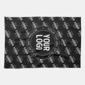 Uw Logo &  tekst met Logo Pattern Theedoek (Horizontaal)