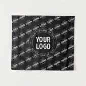 Uw Logo &  tekst met Logo Pattern Wandkleed (Voorkant (horizontaal))