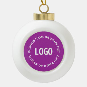 Uw Logo &  tekst   Paarse Violet Keramische Bal Ornament