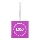 Uw Logo &  tekst | Paarse Violet Kubus Ornament (Rechts)