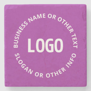 Uw Logo &  tekst   Paarse Violet Stenen Onderzetter