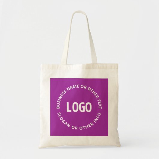 Uw Logo & tekst | Paarse Violet Tote Bag (Voorkant)