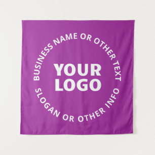 Uw Logo & tekst Paarse Violet Wandkleed