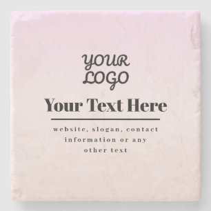 Uw Logo & Tekst Roze & Perzik Ombre Stenen Onderzetter