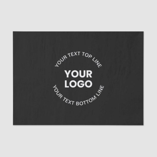 Uw Logo & tekst | Zwart Tissuepapier (Voorkant)