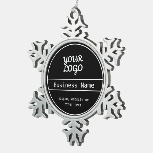 Uw Logo | Uniek bewerkbaar bedrijfsontwerp Tin Sneeuwvlok Ornament (Rechts)