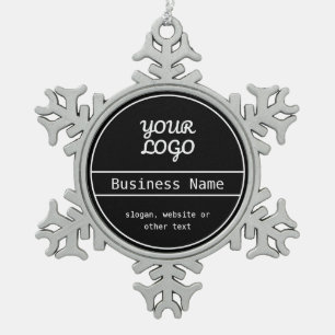 Uw Logo   Uniek bewerkbaar bedrijfsontwerp Tin Sneeuwvlok Ornament