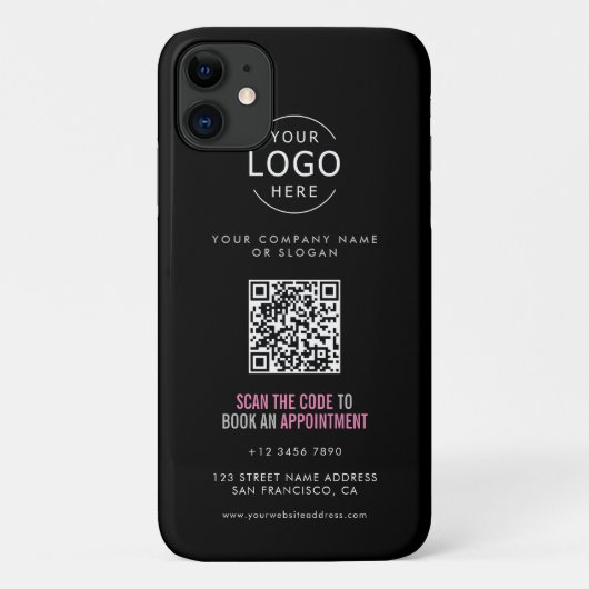 Uw Logo Visitekaartje met QR Code Case-Mate iPhone Case (Achterkant)