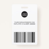 Uw Logo werknemer Naam Fotobalk Code Blauw Badge (Achterkant)