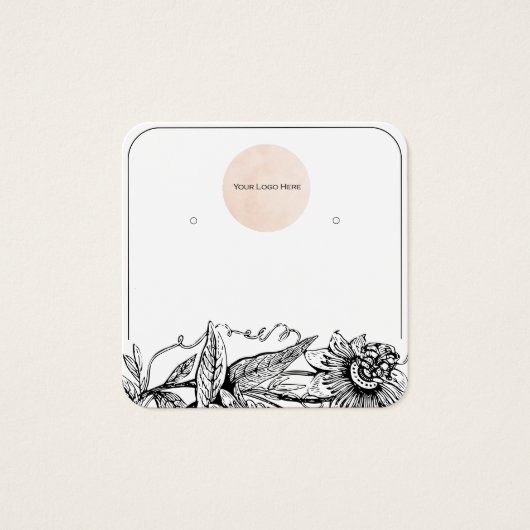 Uw Logo zwart-witronde Kaart met oormerk (Voorkant)