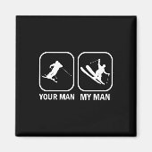 Uw Man Mijn Man Grappig Biatleet Skiën Schieten SP Magneet (Voorkant)