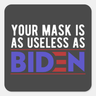 Uw masker is net zo nuttig als verbaas vierkante sticker