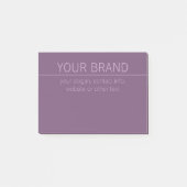 Uw merk of bedrijfsnaam Modern Paarse Mauve Post-it® Notes (Voorkant)