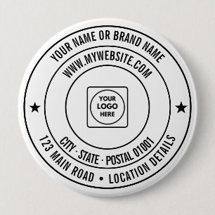 Uw merkgebonden zakelijke promotionele sjabloonont ronde button 4,0 cm