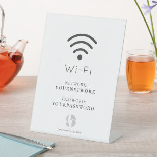 Uw minimale witte Wi-Fi met Logo Reclamebord Met Voetstuk