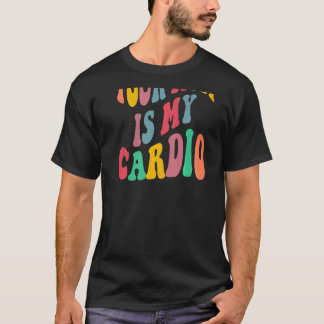 UW MOM IS MIJN CARDIO-REtro-groovatie op de achter T-shirt