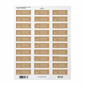 Uw Monogram Classic Rustic Kraft Etiket (Full Sheet)