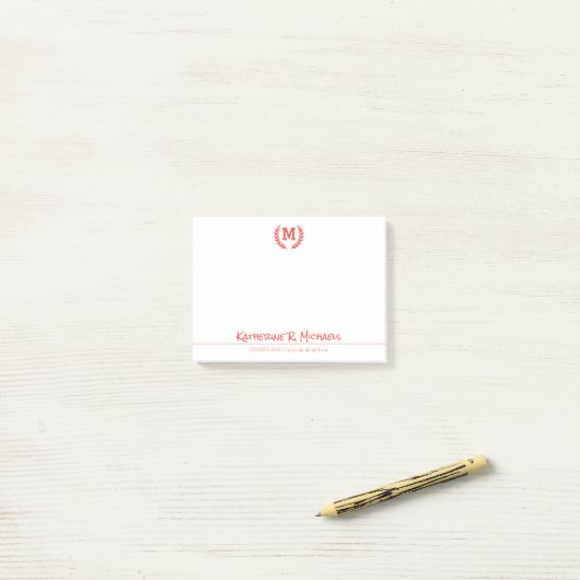 Uw monogram en informatie post-it® notes (Op bureau)