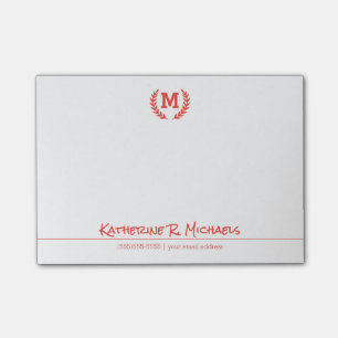 Uw monogram en informatie post-it® notes