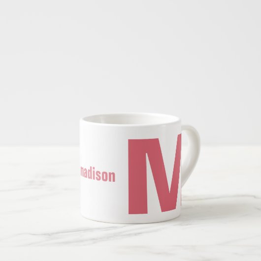 UW monogram en naam espresso mok (Voorkant rechts)