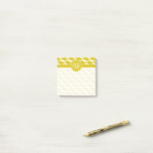 Uw monogram | Golden Geometric Pattern Post-it® Notes (Op bureau)