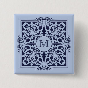UW MONOGRAM in de decoratieve aangepaste lijst kno Vierkante Button 5,1 Cm