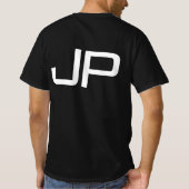 Uw Monogram Initiaal Mannen Moderne Dubbele Zing T-shirt (Achterkant)