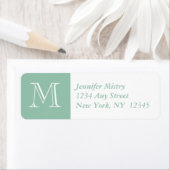 Uw Monogram, Jade Green Retouradreslabel Etiket (Insitu)