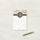 Uw monogram | Puppies en poten Post-it® Notes (Op bureau)