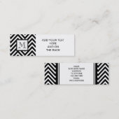 UW MONOGRAM, ZWARTE CHEVRON MINI VISITEKAARTJE (Voorkant / Achterkant)