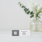 UW MONOGRAM, ZWARTE CHEVRON MINI VISITEKAARTJE (Staand voorkant)