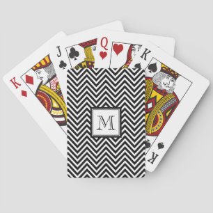 UW MONOGRAM, ZWARTE CHEVRON SPEELKAARTEN