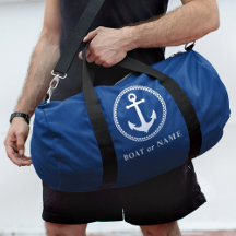 Uw naam boot of haven nautisch zeeanker blauw