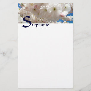 Uw naam briefpapier Roze bloesem bloemen aangepast