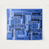 Uw NAAM Feestbord Stap en Herhaal Verjaardag Wandkleed (Voorkant (horizontaal))