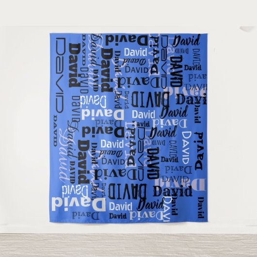 Uw NAAM Feestbord Stap en Herhaal Verjaardag Wandkleed (Voorkant)