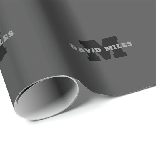 Uw naam of bedrijfsnaam | Modern mannelijk grijs Cadeaupapier (Rol Hoek)