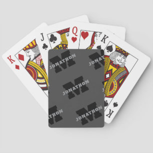 Uw naam of bedrijfsnaam Modern mannelijk grijs Pokerkaarten