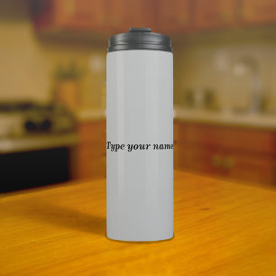 Uw naam op grijze tumbler thermosbeker