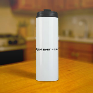 Uw naam op witte tumbler thermosbeker