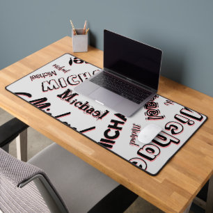 Uw naam patroon monogram roos kleur schaduw bureaumat