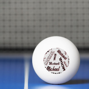 Uw naam patroon monogram roos kleur schaduw pingpongballen