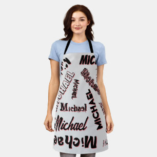 Uw naam patroon monogram roos kleur schaduw schort